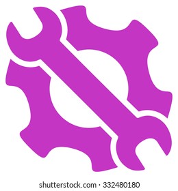 Service Tools vector icon. Style is flat symbol, violet color, rounded angles, white background.
