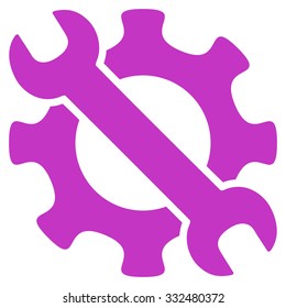 Service Tools vector icon. Style is flat symbol, violet color, rounded angles, white background.