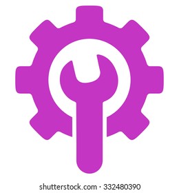 Service Tools vector icon. Style is flat symbol, violet color, rounded angles, white background.