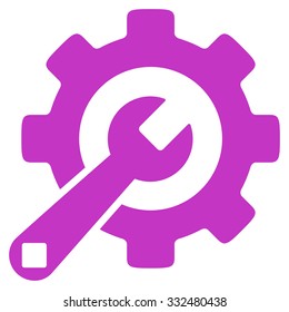 Service Tools vector icon. Style is flat symbol, violet color, rounded angles, white background.