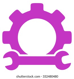 Service Tools vector icon. Style is flat symbol, violet color, rounded angles, white background.