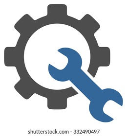 Service Tools vector icon. Style is bicolor flat symbol, cobalt and gray colors, rounded angles, white background.