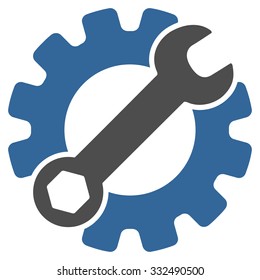 Service Tools vector icon. Style is bicolor flat symbol, cobalt and gray colors, rounded angles, white background.