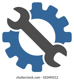Service Tools vector icon. Style is bicolor flat symbol, cobalt and gray colors, rounded angles, white background.
