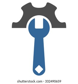 Service Tools vector icon. Style is bicolor flat symbol, cobalt and gray colors, rounded angles, white background.