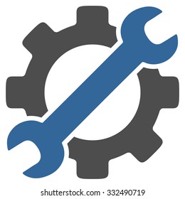 Service Tools vector icon. Style is bicolor flat symbol, cobalt and gray colors, rounded angles, white background.