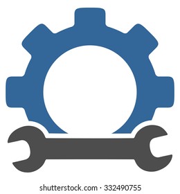 Service Tools vector icon. Style is bicolor flat symbol, cobalt and gray colors, rounded angles, white background.