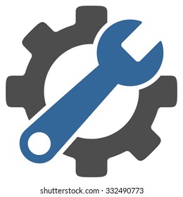 Service Tools vector icon. Style is bicolor flat symbol, cobalt and gray colors, rounded angles, white background.