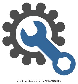 Service Tools vector icon. Style is bicolor flat symbol, cobalt and gray colors, rounded angles, white background.