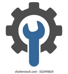 Service Tools vector icon. Style is bicolor flat symbol, cobalt and gray colors, rounded angles, white background.