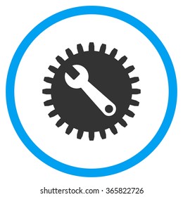 Service Tools vector icon. Style is bicolor flat circled symbol, blue and gray colors, rounded angles, white background.