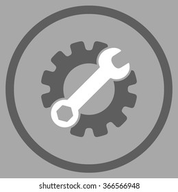 Service Tools vector icon. Style is flat circled symbol, color, rounded angles, white background.