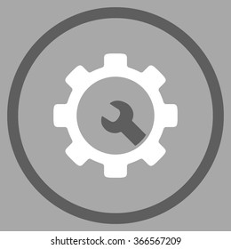 Service Tools vector icon. Style is flat circled symbol, color, rounded angles, white background.