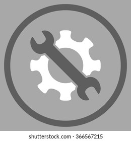 Service Tools vector icon. Style is flat circled symbol, color, rounded angles, white background.