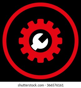 Service Tools vector icon. Style is flat circled symbol, color, rounded angles, white background.