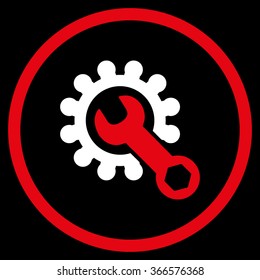 Service Tools vector icon. Style is flat circled symbol, color, rounded angles, white background.