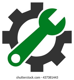 Service Tools vector icon. Style is bicolor flat icon symbol, green and gray colors, white background.