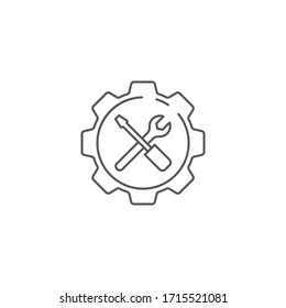 Service Tools vector icon symbol maintenance or preference isolated on white background