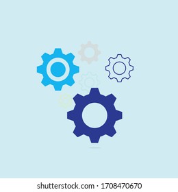 Icono vectorial Herramientas de servicio.Fondo azul.