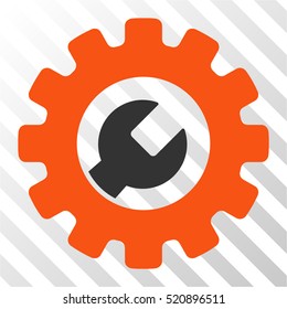 Service Tools vector pictogram. Illustration style is flat iconic bicolor orange and gray symbol on a hatched transparent background.
