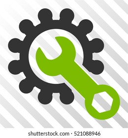 Service Tools vector pictogram. Illustration style is flat iconic bicolor eco green and gray symbol on a hatch transparent background.