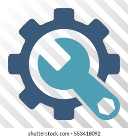 Service Tools vector pictogram. Illustration style is flat iconic bicolor cyan and blue symbol on a hatched transparent background.