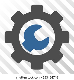 Service Tools vector pictogram. Illustration style is flat iconic bicolor cobalt and gray symbol on a hatch transparent background.