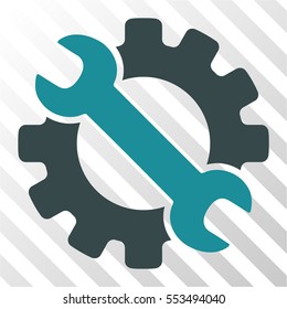 Service Tools vector pictogram. Illustration style is flat iconic bicolor soft blue symbol on a hatched transparent background.