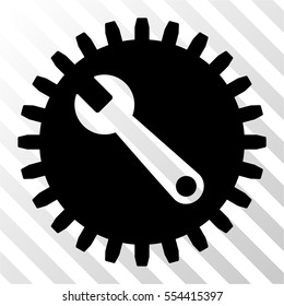 Service Tools vector pictogram. Illustration style is flat iconic black symbol on a hatch transparent background.