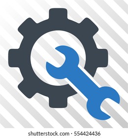 Service Tools vector pictogram. Illustration style is flat iconic bicolor smooth blue symbol on a hatch transparent background.