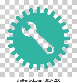 Service Tools vector pictogram. Illustration style is a flat iconic cyan symbol on a transparent background.