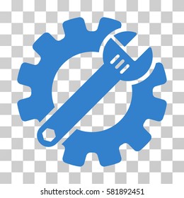 Service Tools vector pictogram. Illustration style is a flat iconic cobalt symbol on a transparent background.