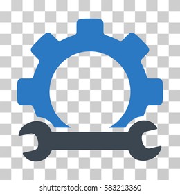 Service Tools vector pictogram. Illustration style is a flat iconic bicolor smooth blue symbol on a transparent background.