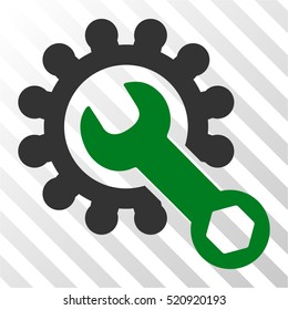 Service Tools vector pictograph. Illustration style is flat iconic bicolor green and gray symbol on a hatched transparent background.