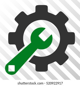 Service Tools vector pictograph. Illustration style is flat iconic bicolor green and gray symbol on a hatch transparent background.