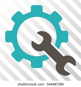 Service Tools vector pictograph. Illustration style is flat iconic bicolor grey and cyan symbol on a hatch transparent background.
