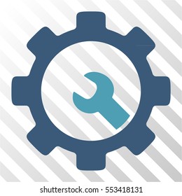 Service Tools vector pictograph. Illustration style is flat iconic bicolor cyan and blue symbol on a hatched transparent background.