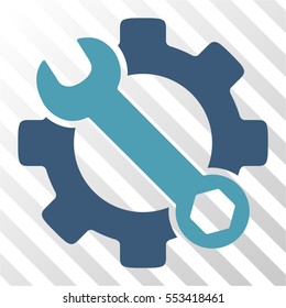 Service Tools vector pictograph. Illustration style is flat iconic bicolor cyan and blue symbol on a hatch transparent background.