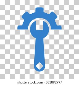 Service Tools vector pictograph. Illustration style is a flat iconic cobalt symbol on a transparent background.