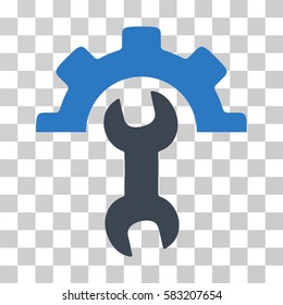 Service Tools vector pictograph. Illustration style is a flat iconic bicolor smooth blue symbol on a transparent background.