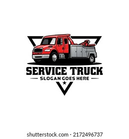 Service And Towing Truck Illustration Logo Vector