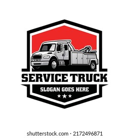 Service And Towing Truck Illustration Logo Vector