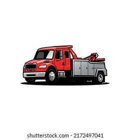 Service And Towing Truck Illustration Vector