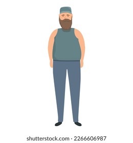 Vector de caricatura de icono de camionero de servicio. Camionero. Viajes
