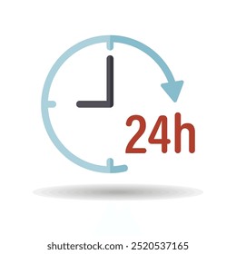 Servicio de veinticuatro horas de Vector aislado icono. Símbolo del gráfico para el diseño del Sitio web y de los App del viaje y del turismo, logotipo, App, UI