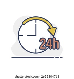 Servicio de veinticuatro horas de Vector aislado icono. Símbolo del gráfico para el diseño del Sitio web y de los App del viaje y del turismo, logotipo, App, UI
