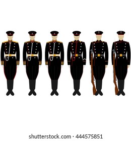 The service uniform of the Corps coastal artillery. The illustration on a white background.