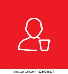 Service user icon, graphic resource template, vector illustration.