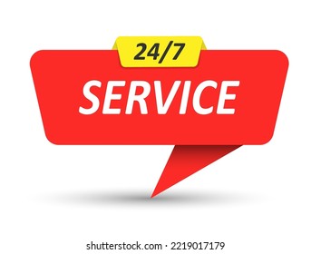 Service. Vector banner, pointer, sticker, label or speech bubble. Template for websites, applications and creative ideas. Vector design