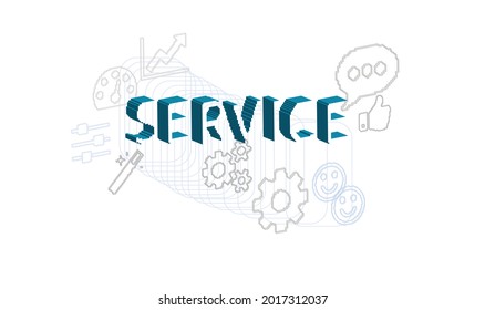 service vector concept pixel style illustration isolated